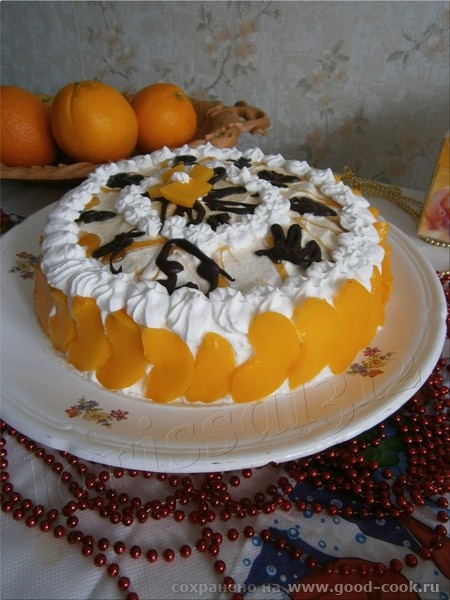 СЛИВОЧНЫЙ ТОРТ С ПЕРСИКАМИ И ШАФРАНОМ