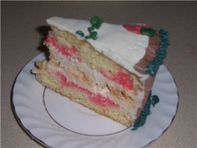 девочки у всех очень красивые тортики а вот моё чудо,краски как всегда подвели ,это торт" воздушный... - 3