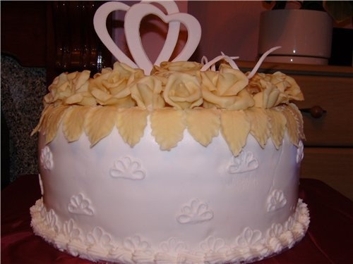 мои первые свадебные торты, kotorye delala dlya podrugi vchera - 3