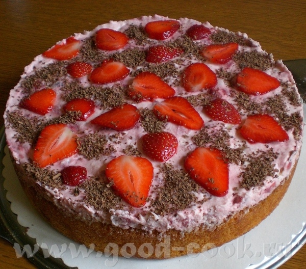Schneller Erdbeerkuchen Быстрый пирог с клубникой Для разъёмной формы диаметром 26см