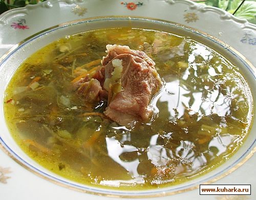 А у нас сегодня щавелевые щи , рулет мясной с яйцом с капустным салатиком