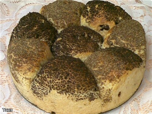 Булочки с шоколадными чипсами в виде пирога 500 г муки 0,5 ч