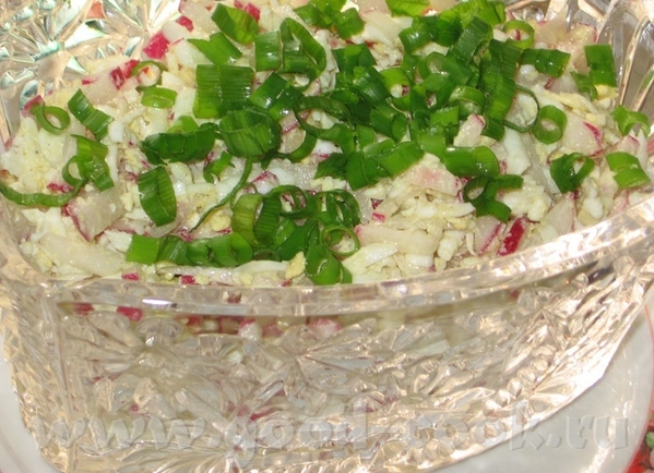 Салат из редиски и яйца 200гр редиски 4 варен