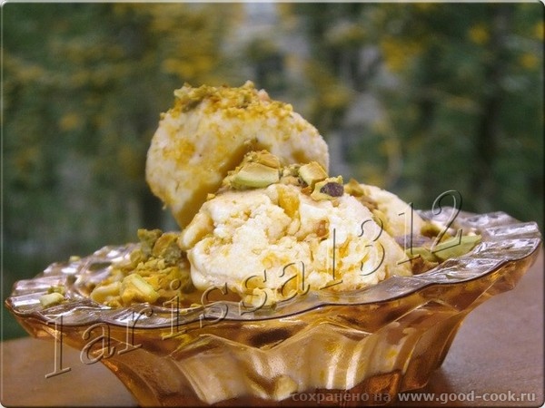 Тыквенное мороженое с курагой и фисташками 200 г печёной тыквы с курагой 200 г сметаны 20% жирности (или сливок) 70г ф...