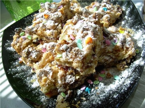 Пасхальное песочное Пирожное со сливовым повидлом и фундуком - 4