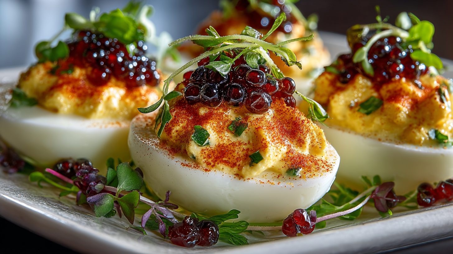 Фаршированные яйца с щучьей икрой