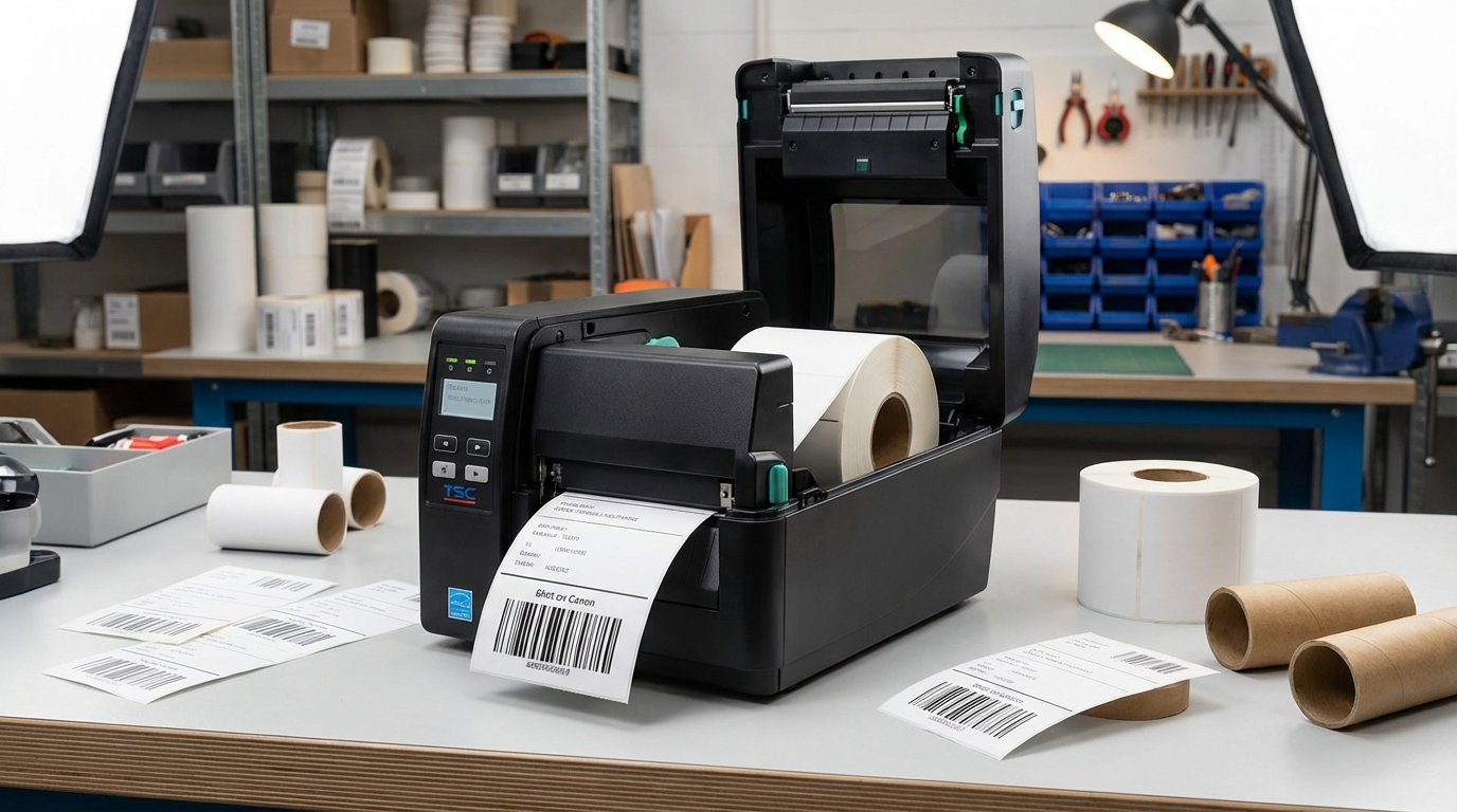 Процесс печати этикеток на принтере TSC TE210