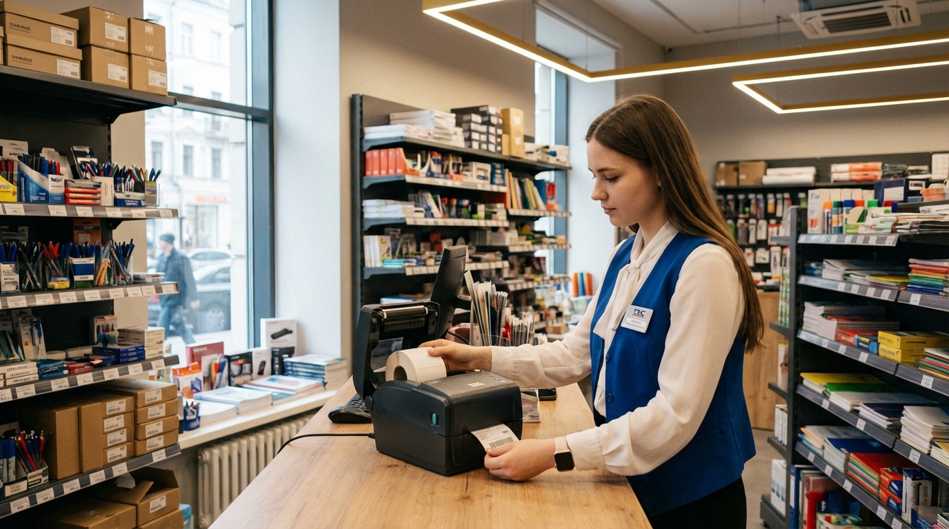 Применение принтера TSC TE210 в российском магазине