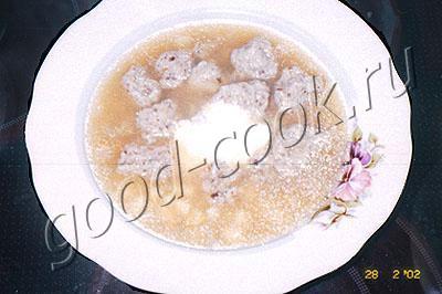 суп с грибными клецками