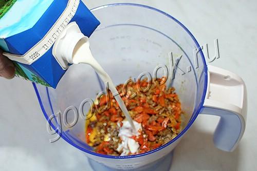 морковно-сливочный суп-пюре с фаршем