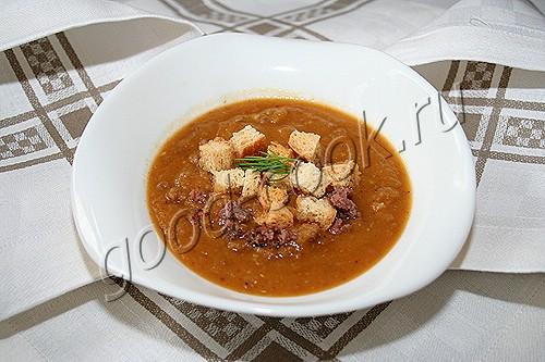 баклажановый суп-пюре с фаршем