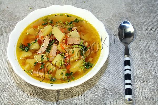 гороховый суп с копчёной курицей