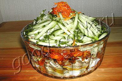 салат из печени с овощами