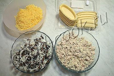 Салат с грибами в тарталетках - рецепт приготовления с фото от aikimaster.ru