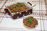 Овощной паштет с куриной печенью и грибами