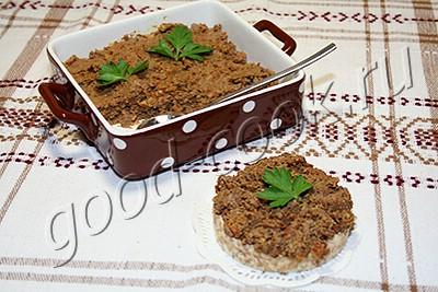 овощной паштет с куриной печенью и грибами