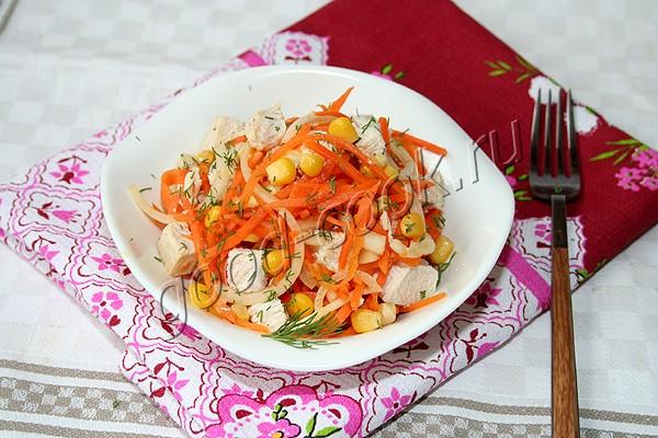 салат "Карусель" с морковкой по-корейски