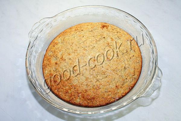 диетический овсяный пирог с бананом и творогом