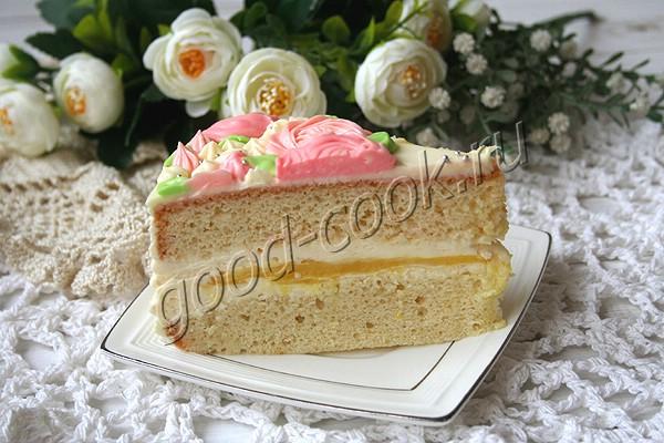 бисквитный торт с лимонным курдом