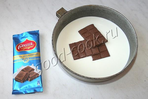 шоколадный пирог с шоколадной заливкой в сковороде (без выпечки)