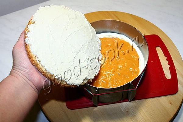 бисквитный торт с абрикосовой начинкой