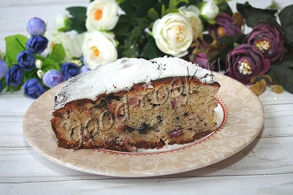 пирог с шоколадом и яблоками