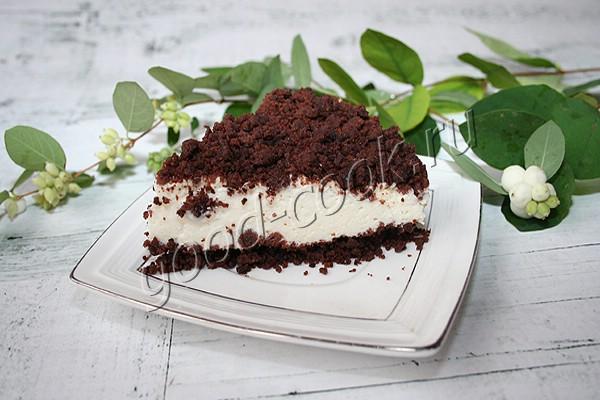 шоколадный торт "Крошки" со сметанным муссом (без выпечки)
