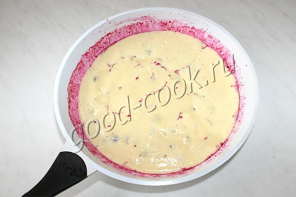 вишнёвый пирог в сковороде