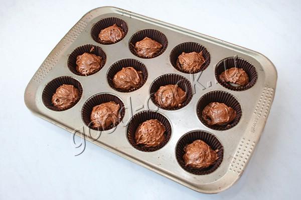 шоколадные кексы с творожно-кокосовой начинкой