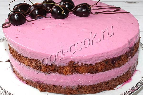 шоколадный торт с вишнёвым (черешневым) муссом
