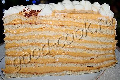 медовый торт с кремом из кураги