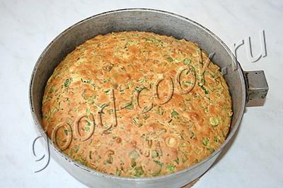 быстрый пирог с зеленым луком