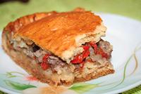 пирог с мясом, капустой и болгарским перцем