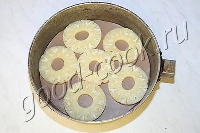 перевёрнутый пирог с творогом и ананасами