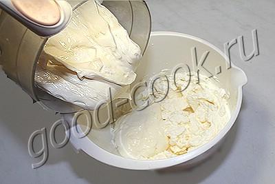 творожный торт-суфле с персиками на вафельной основе