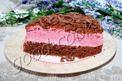 шоколадно-вишнёвыйый торт "Розовая заря"