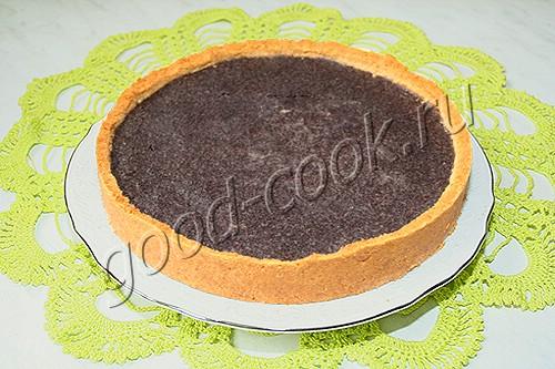 маковый пирог на основе из печенья