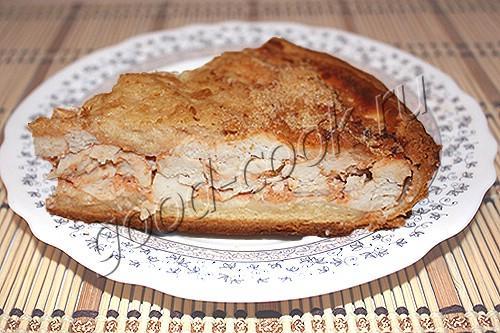 Открытый пирог с мясом на картофельном тесте