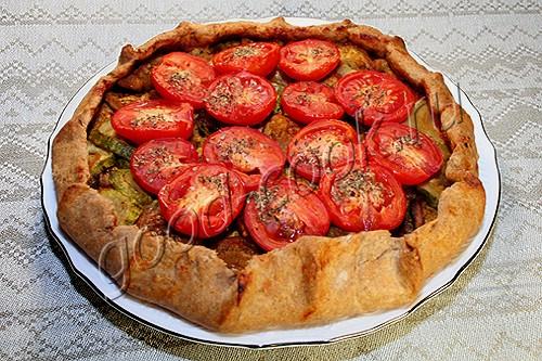 полуржаной пирог с овощами