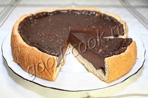 песочный пирог с шоколадной начинкой