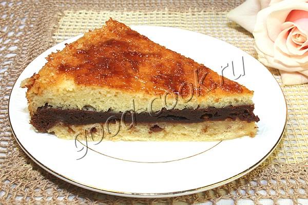 полосатый пирог со сгущенкой