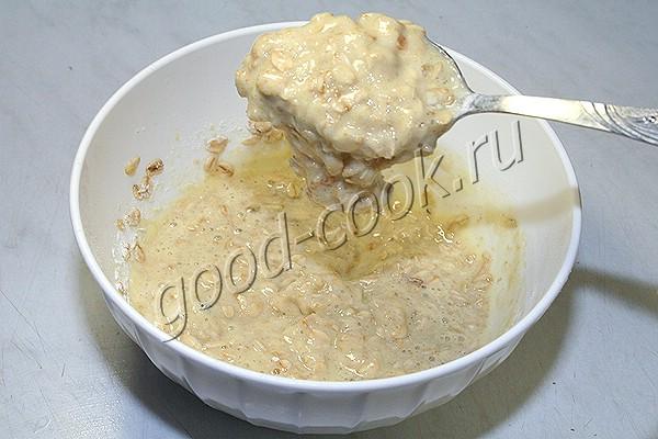 овсяный пирог с творогом и вишней