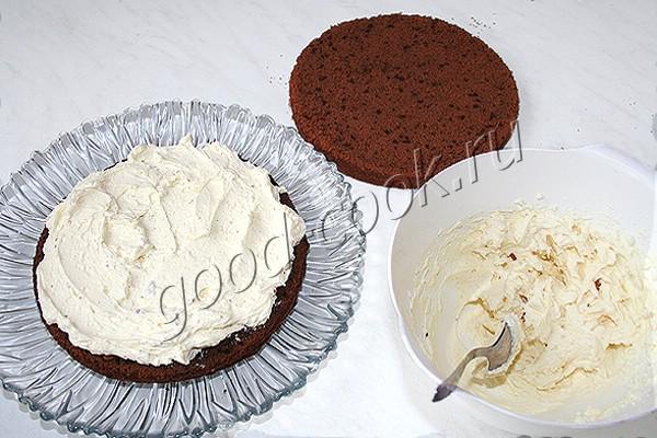 шоколадный торт с творожным кремом
