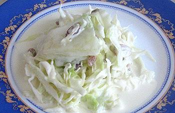 салат из белой капусты с дыней