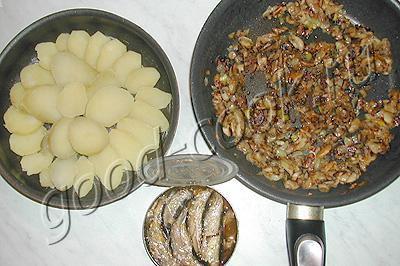 картофельная запеканка со шпротами