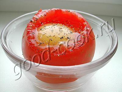 яичница в помидоре