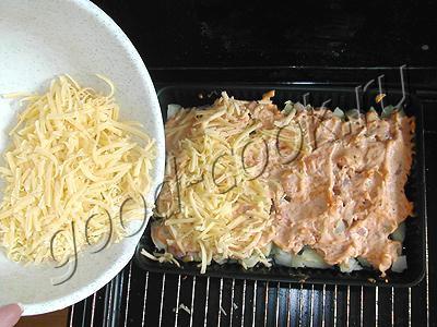 картофельная запеканка с креветками