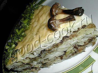 картофельный торт с грибами