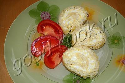 рисово-сырный рулет с яйцами