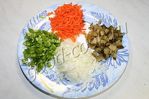 пикантный рис с овощами